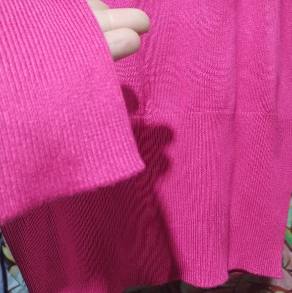 hot pink turtleneck long sleeve - Picture 6 of 7